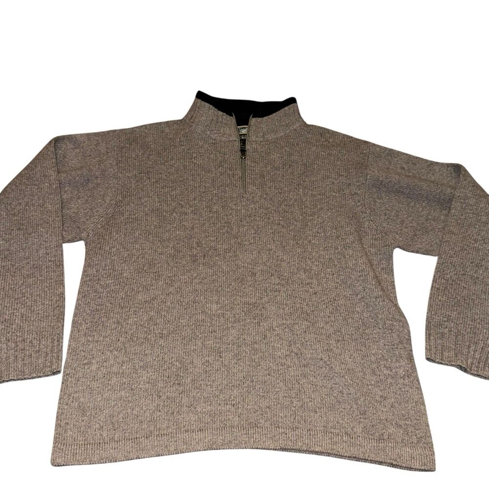 Discovery Channel Quest Sweater Mens Brown Med‎ Woolrich Wool Half Zip Pullover